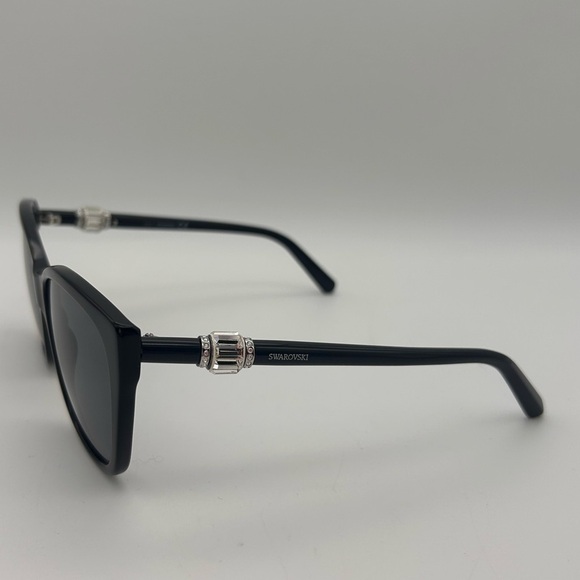 SWAROVSKI SW129 01B Large Plastic Cat Eye Black Sunglasses 58-16-140 Rx Lenses - Picture 4 of 7